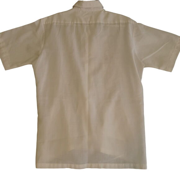 Red Horse Mens Button Up Shirt White Size Large Polyester Blend Pockets Design - Picture 2 of 12